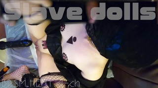Crazy with a fat dildo ... & Deep Throating ... dripping white saliva from the twat ...