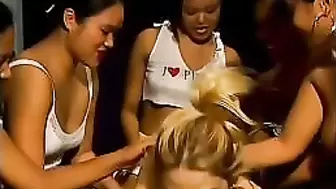 Busty white blonde has hard-core orgy with hungry Thai massage girls