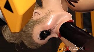 3dxpassion.com. Horny blonde in restraints gets slammed hard by a african fiance in a mask