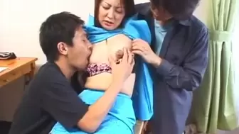 Japanese Youngster Cohersed into Naughty Threeway Fuck