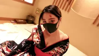 Fuck a alluring Asian slut wearing a Kimono in Halloween night - 着物姿の彼女にご奉仕セックスしてもらう主観動画