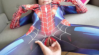 【Point of view】Spider-Fiance got hand-job! Embarrassing situation made her even hornier.