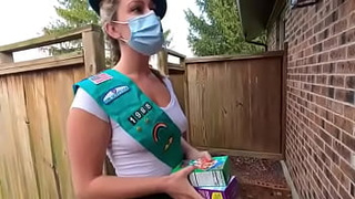 Bitch Scout tries to sell cookies to an mature boy, he wants sex